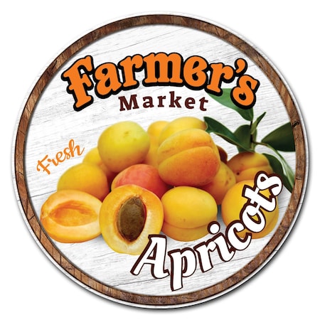 Farmers Market Apricots Circle Vinyl Laminated Decal